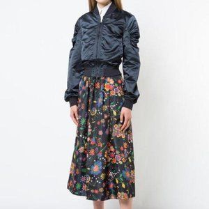 BEAUTIFUL! New-Never Worn Tibi Floral Tech Mid Full Skirt Extraordinary Material